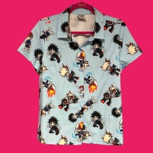 My hero academia button up shirt, hot topic, size medium